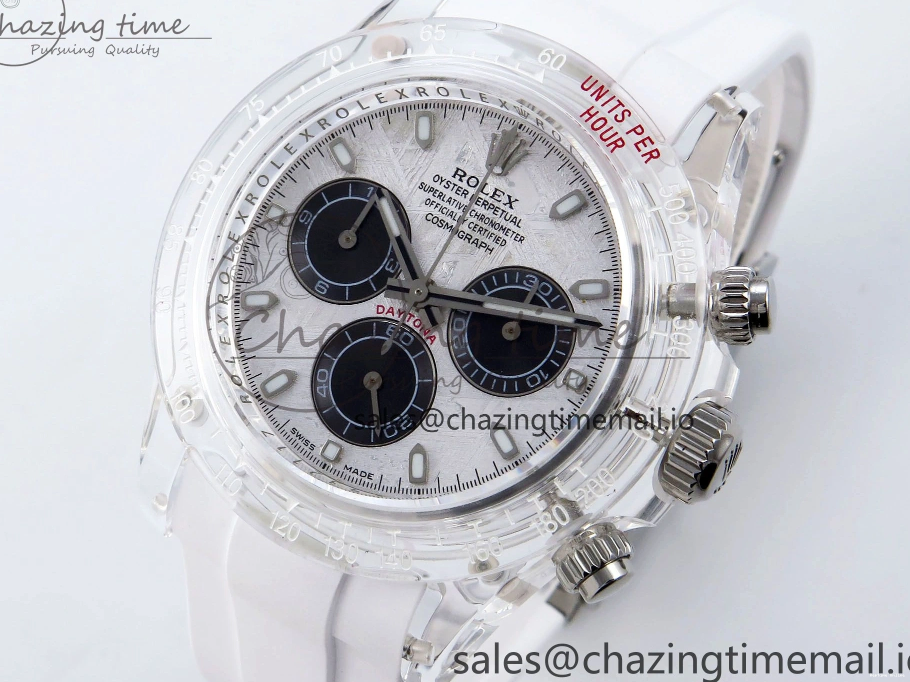 0407 Daytona AET Remould N6F 1:1 Best Edition Meteorite Dial on White Rubber Strap SA TopPick 920